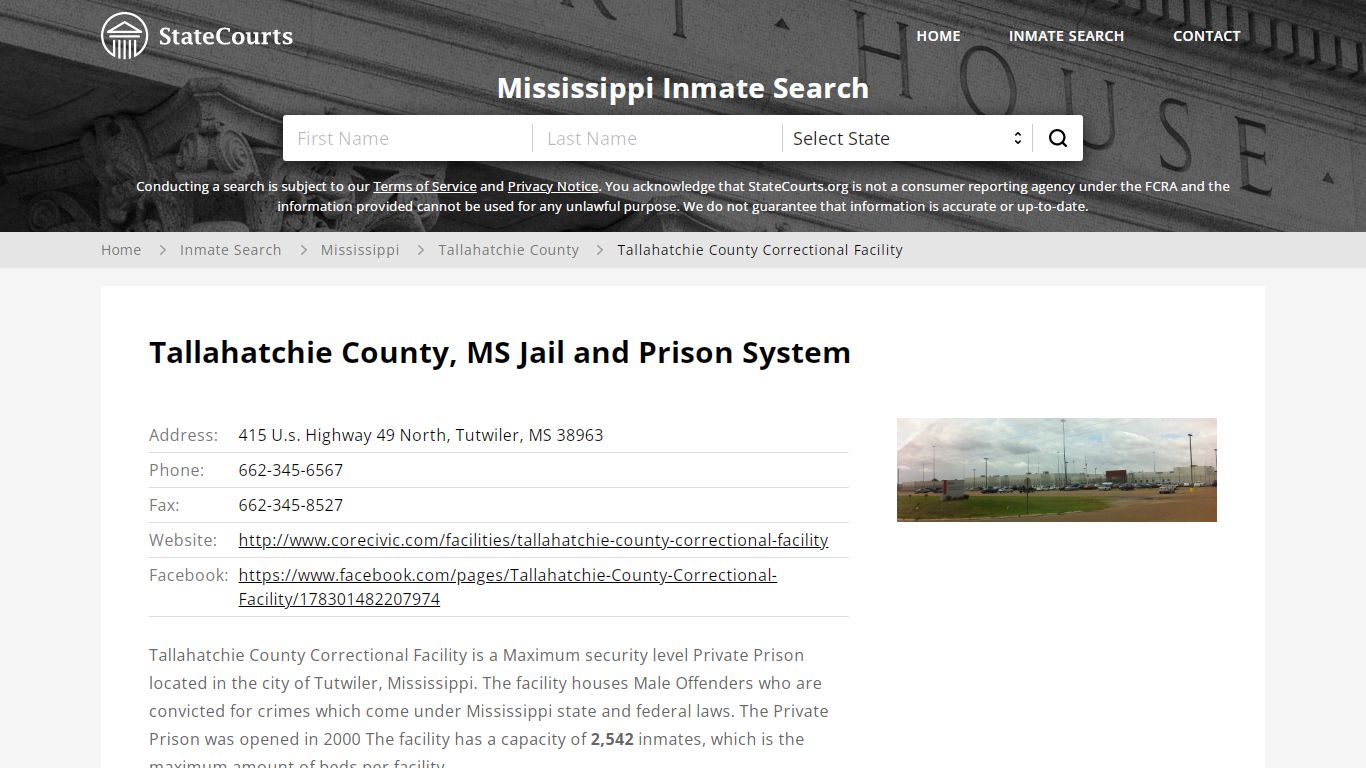 Tallahatchie County Correctional Facility Inmate Records ...