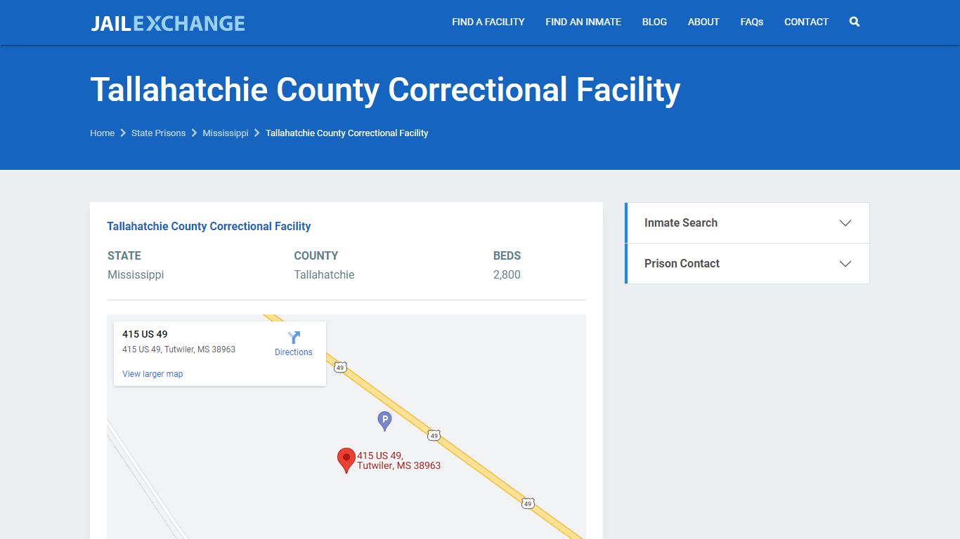 Tallahatchie County Correctional Facility Prisoner Search ...